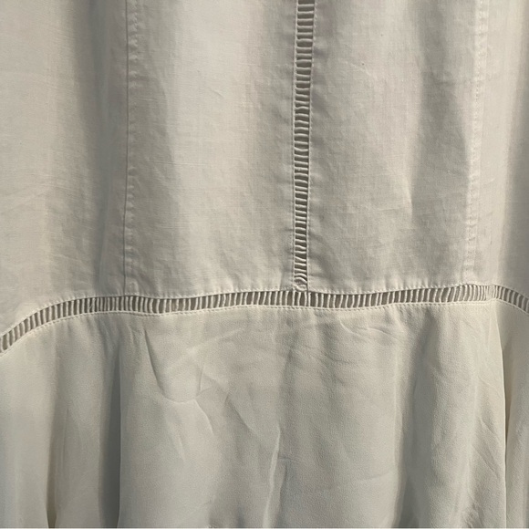 Women's Chico's White Skirt w Ruffled Crepe Hem Sz 2 L 12-14 NWT Ret $109 - Picture 3 of 7